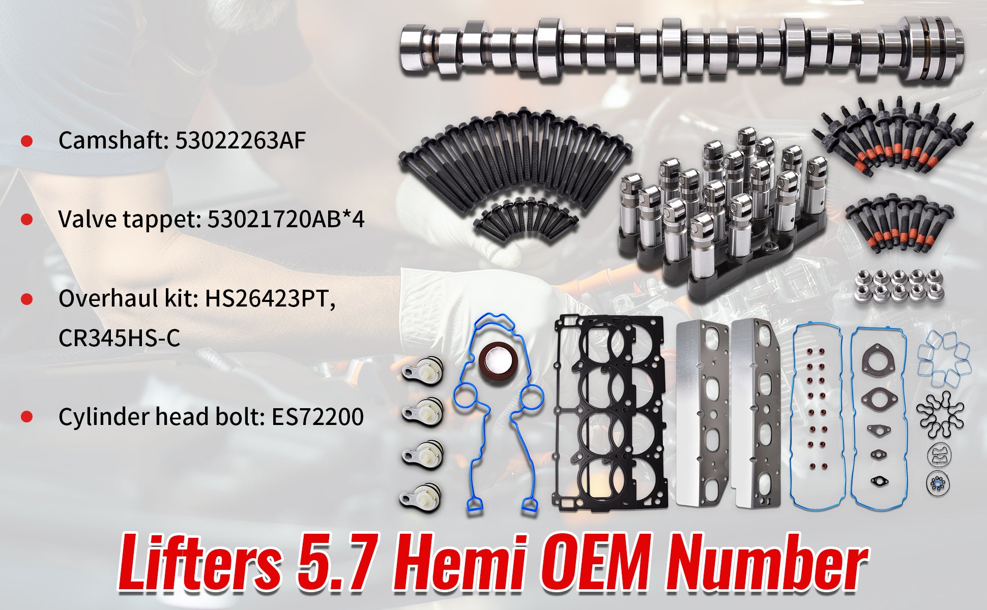 2009-2020 Ram 1500 5.7L HEMI V8 Top-End Rebuild Kit: MDS Camshaft, Lifters & Head Gaskets 技术细节 2