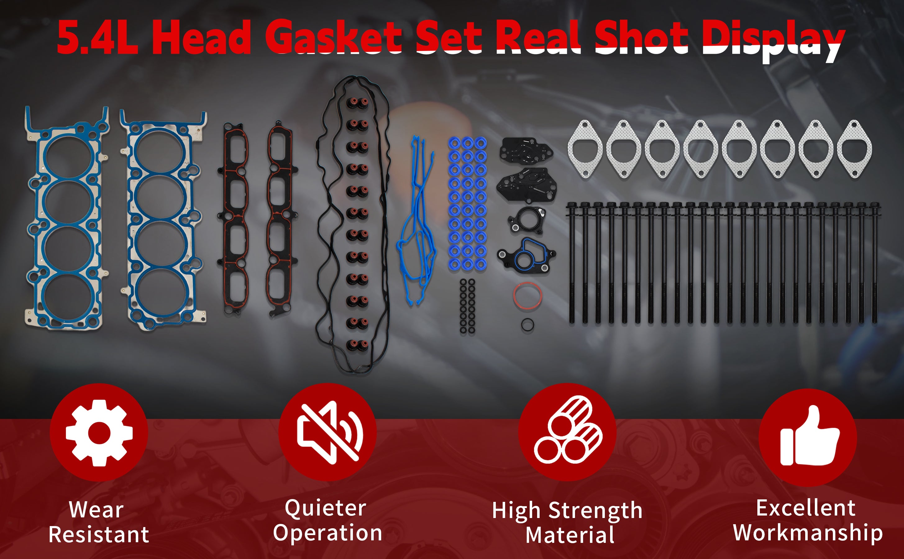 2004-2006 Ford F-150 5.4L V8 MLS Head Gasket Set with Head Bolts 技术细节 1