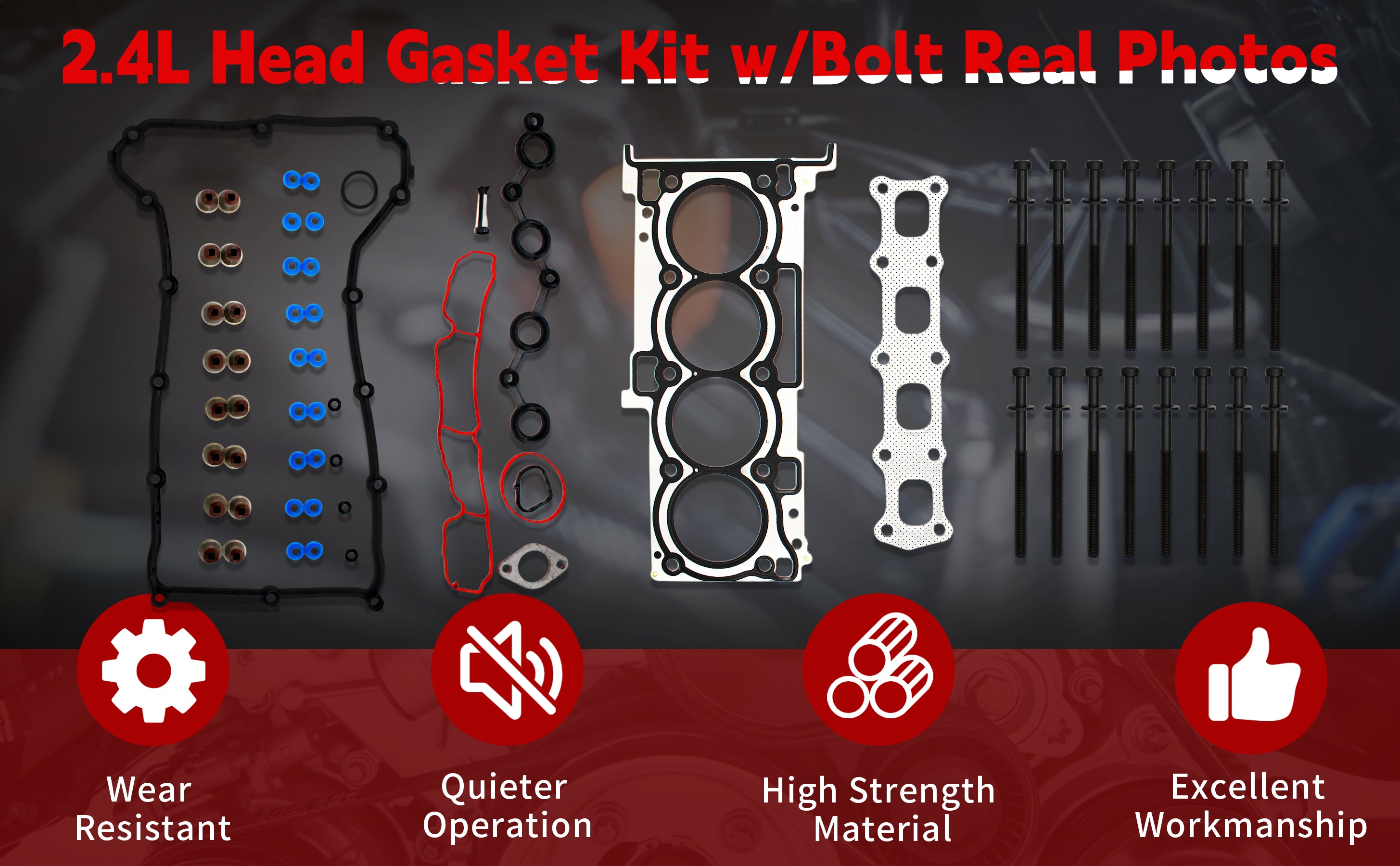 2007-2016 Dodge/Jeep 2.4L DOHC MLS Head Gasket Set with Head Bolts 技术细节 1