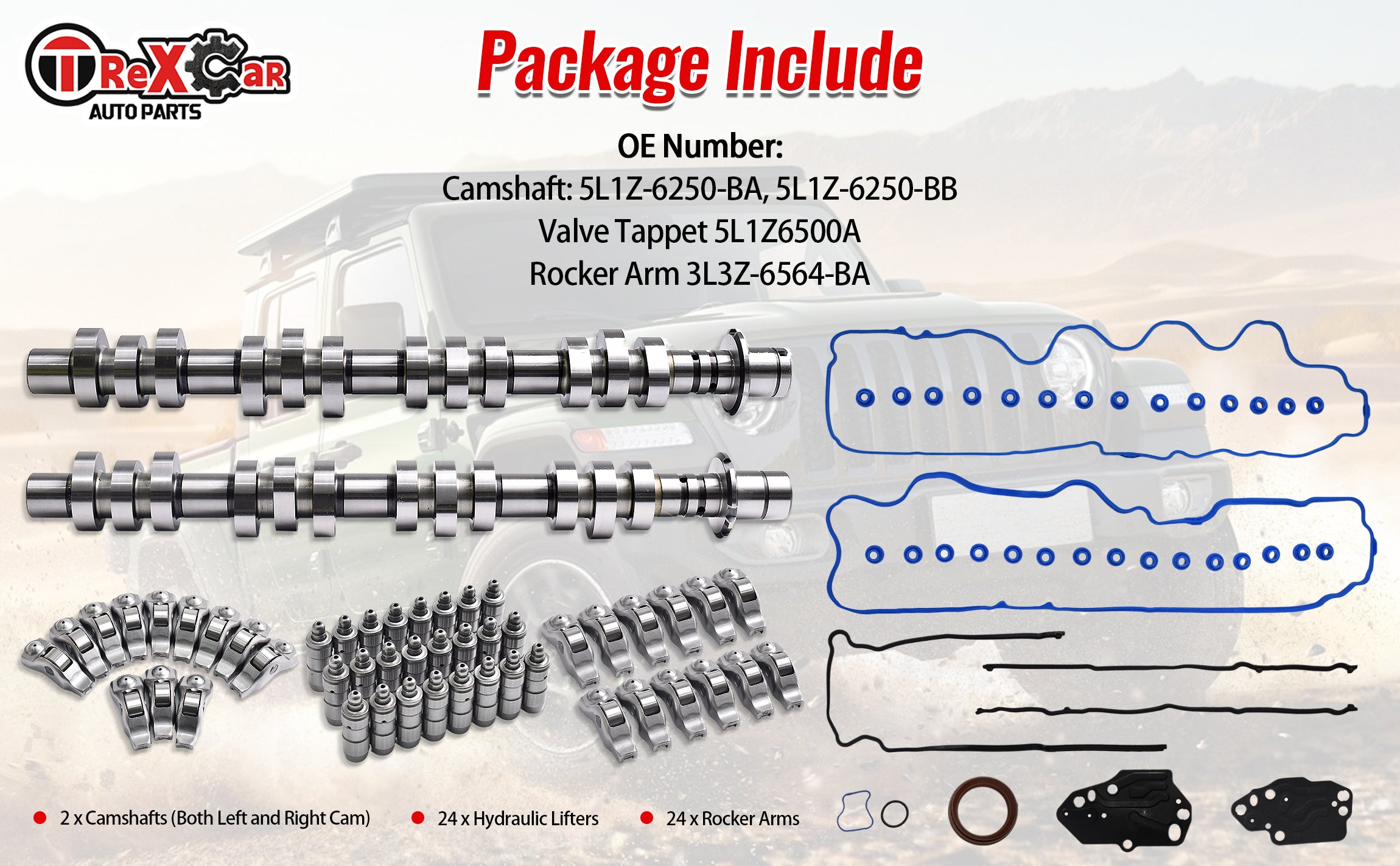2004-2010 Ford/Lincoln 4.6L/5.4L 3-Valve Complete Valvetrain Kit: Camshafts, Rocker Arms & Lifters 技术细节 2