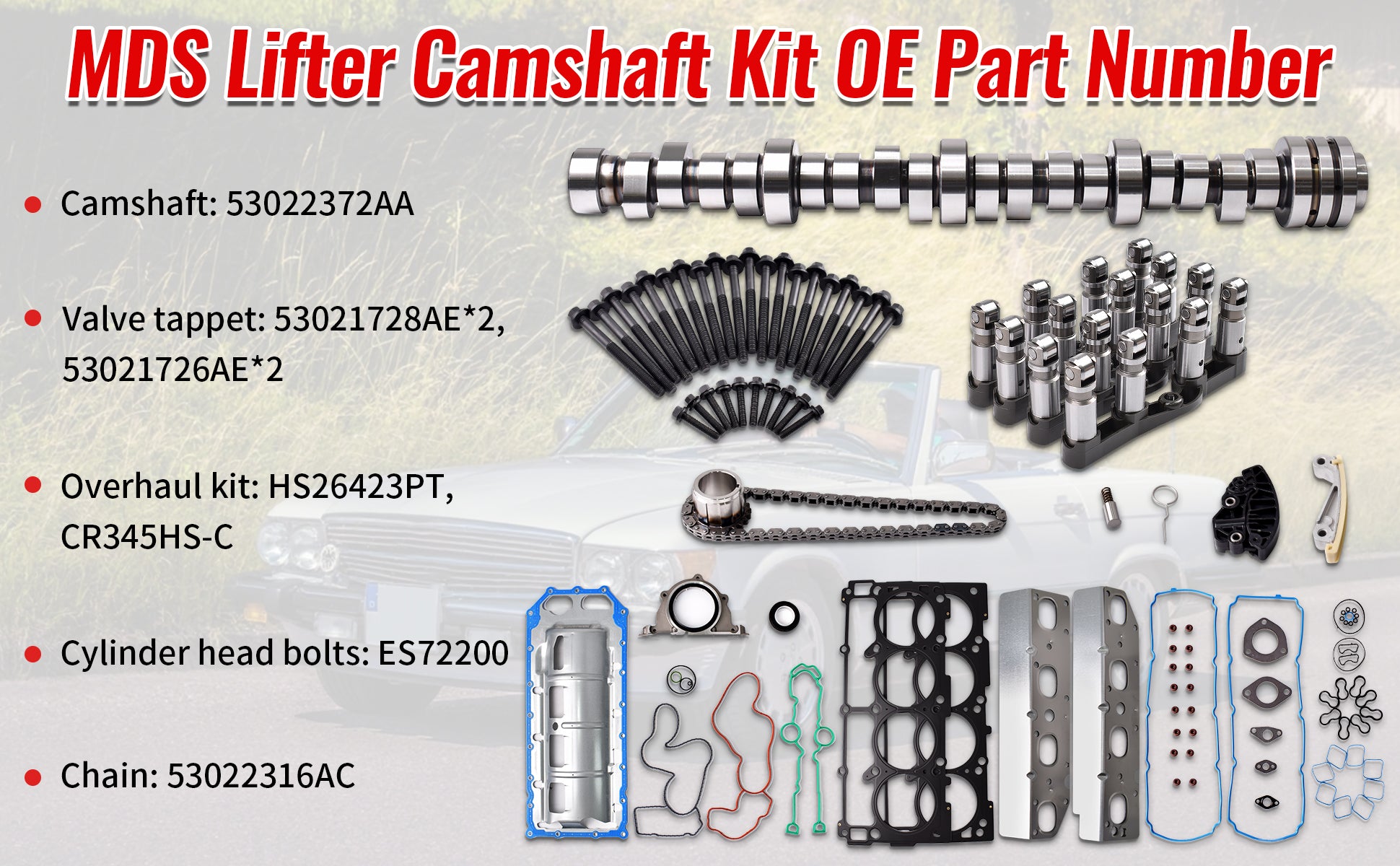 2009-2015 Dodge/Jeep VVT 5.7L HEMI V8 Advanced Overhaul Kit: MDS Cam, Lifters, Timing Chain & Oil Pan Gasket 技术细节 2