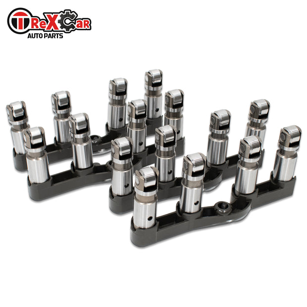 TREXCAR B2-QMTZ-030 multi-angle view of MDS valve lifters and yoke guides for Chrysler Dodge Jeep 5.7L 6.4L HEMI V8.