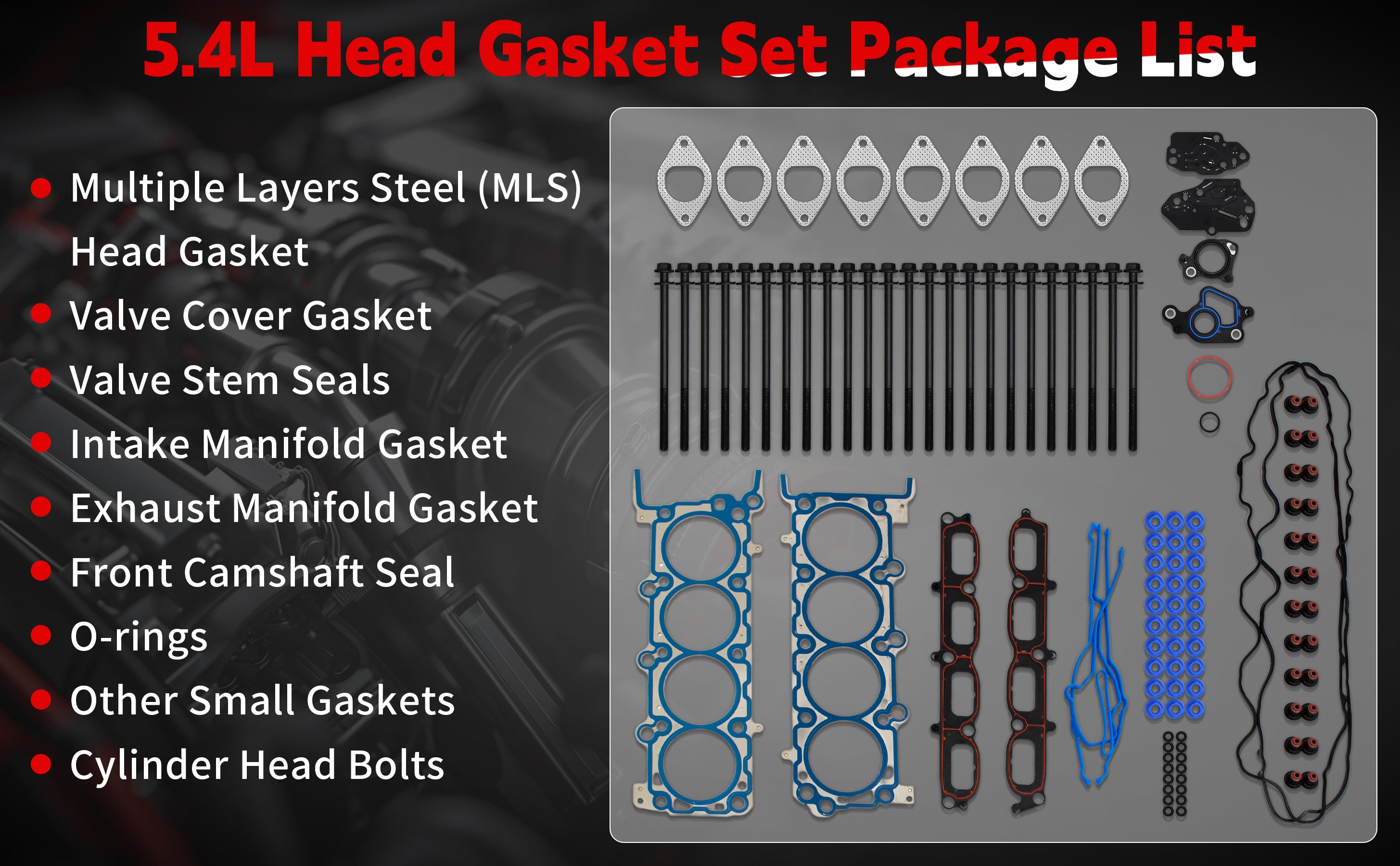 2004-2006 Ford F-150 5.4L V8 MLS Head Gasket Set with Head Bolts 技术细节 2