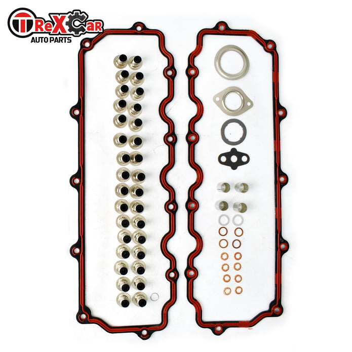 TREXCAR DXBKIT-033 Rocker Box Gaskets and Valve Stem Seals Set for Ford 6.0L Powerstroke