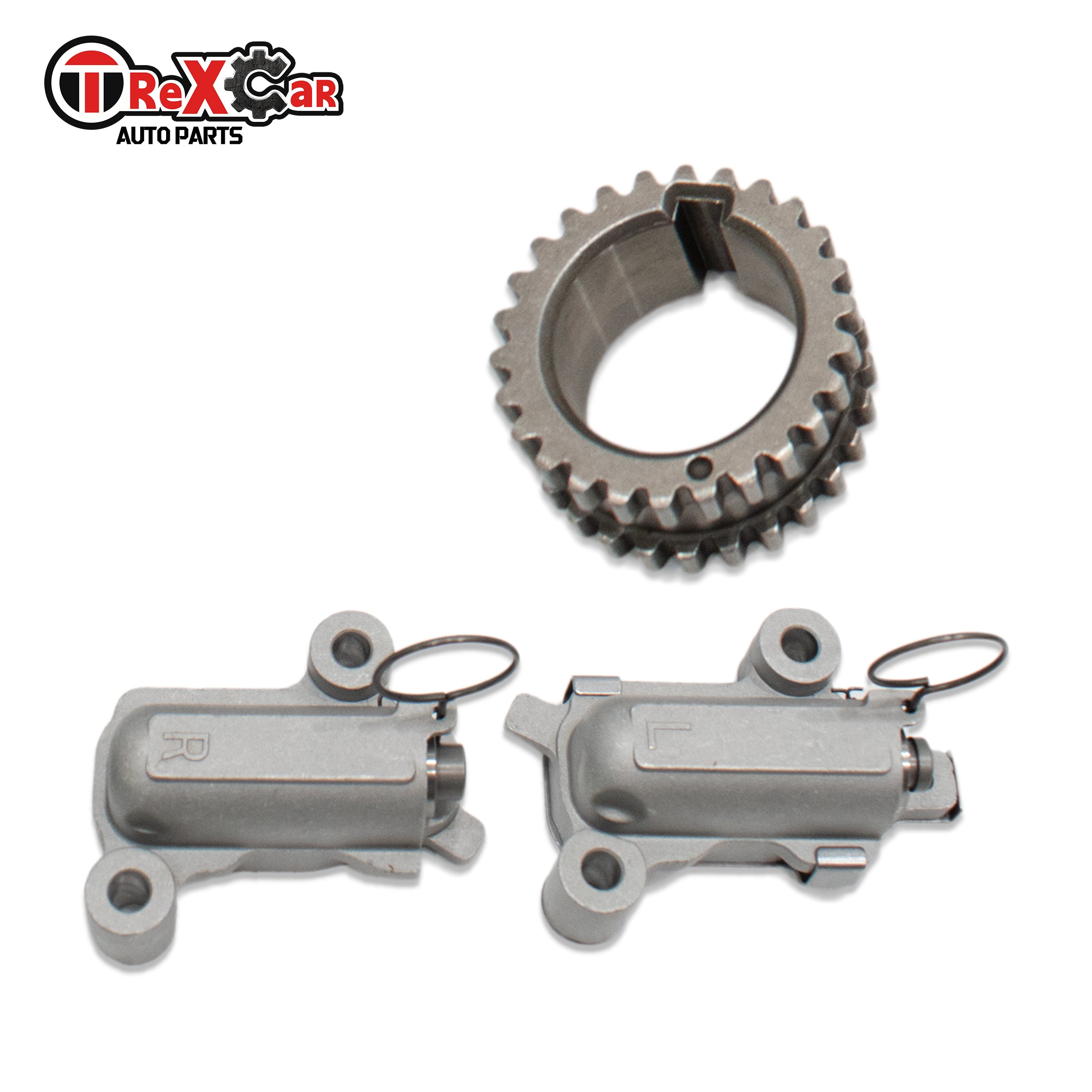 Close-up of Crank Sprocket and Left Right Tensioners for TREXCAR LT-018 Kit