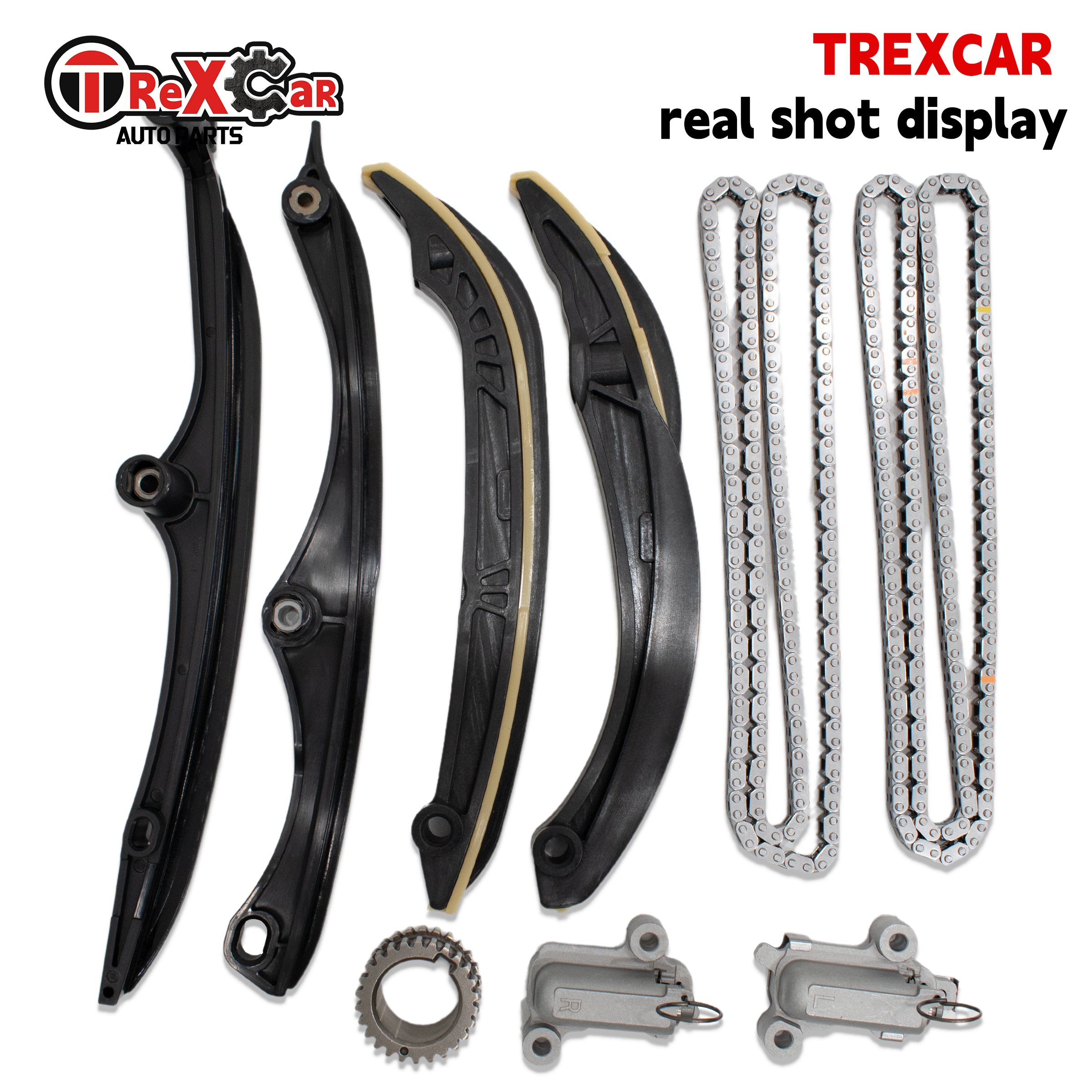 Real Shot Display of TREXCAR LT-018 Ford 3.5L V6 Timing Chain Kit Components