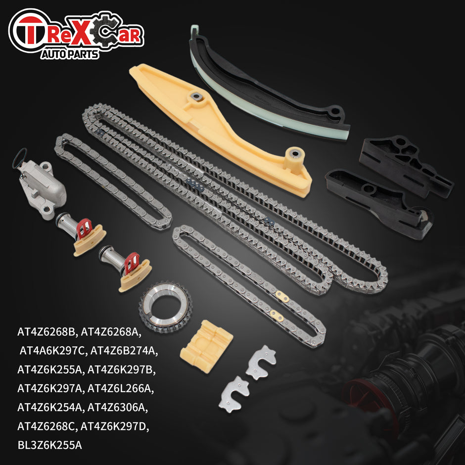 TREXCAR LT-17 Timing Chain Kit Replaces OEM AT4Z6268B AT4Z6268A for Ford 3.5L 3.7L