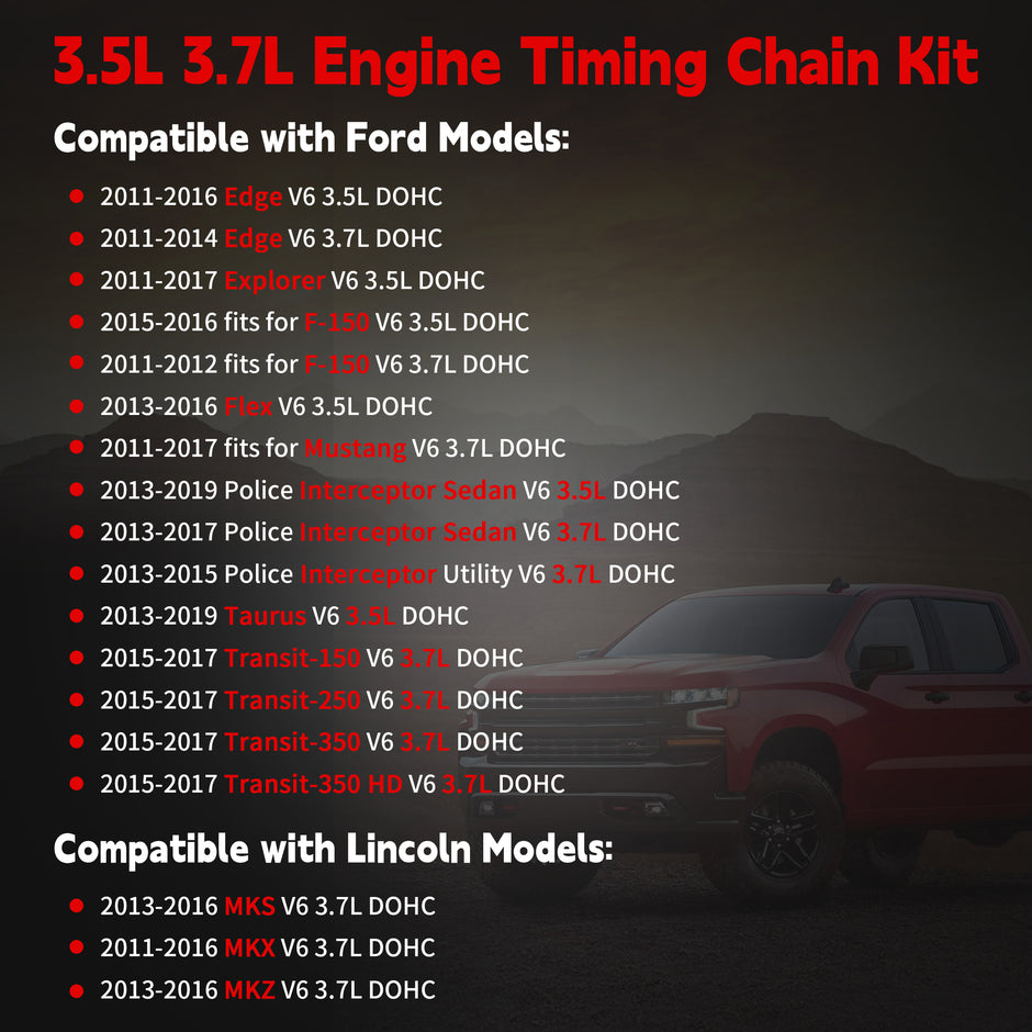 Vehicle Compatibility List for TREXCAR LT-17 Timing Chain Kit - Ford F-150 Explorer Edge 3.5L 3.7L