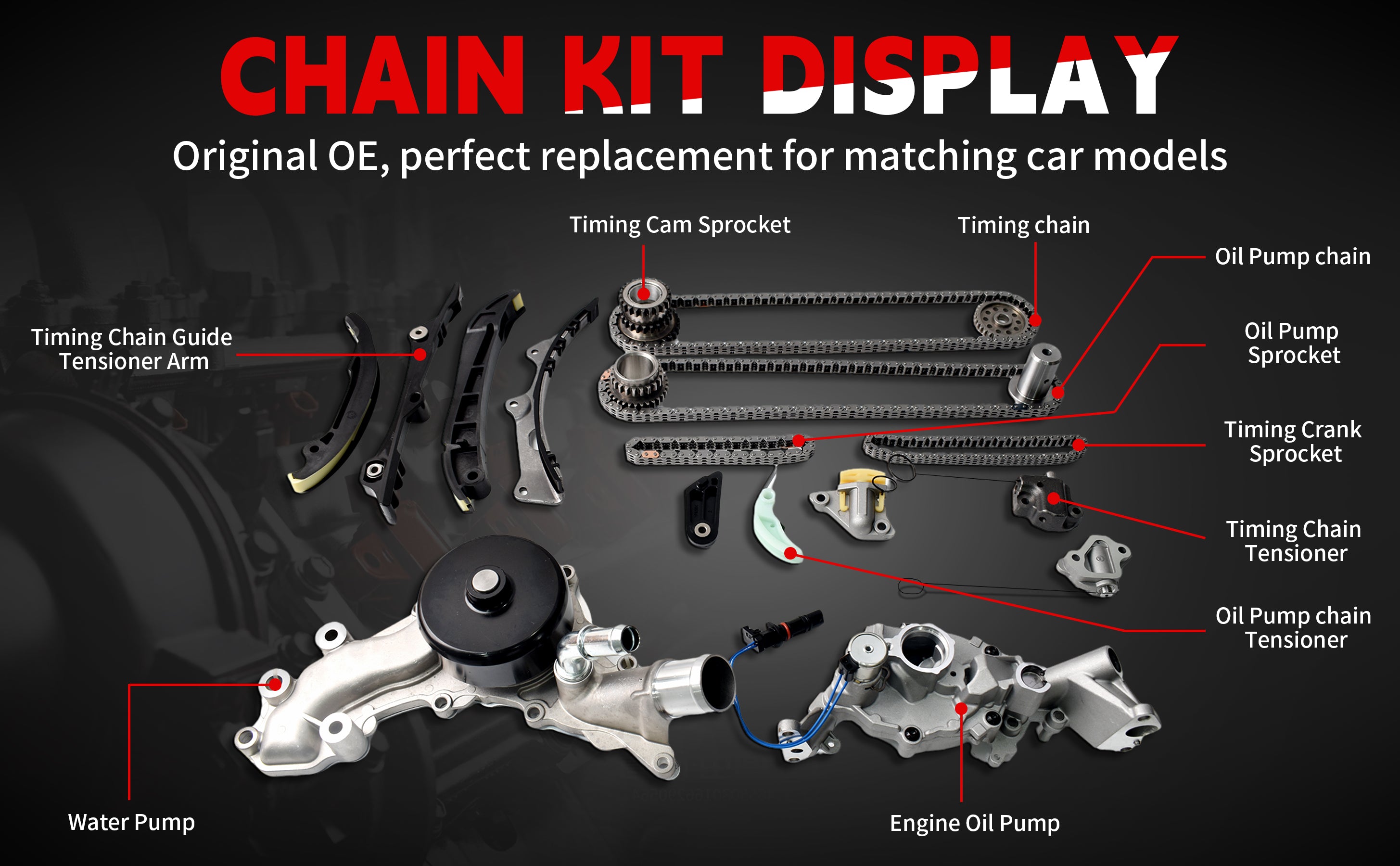2011-2015 Dodge/Jeep 3.6L Pentastar V6 Complete Master Timing Kit: w/ Oil & Water Pump 技术细节 1
