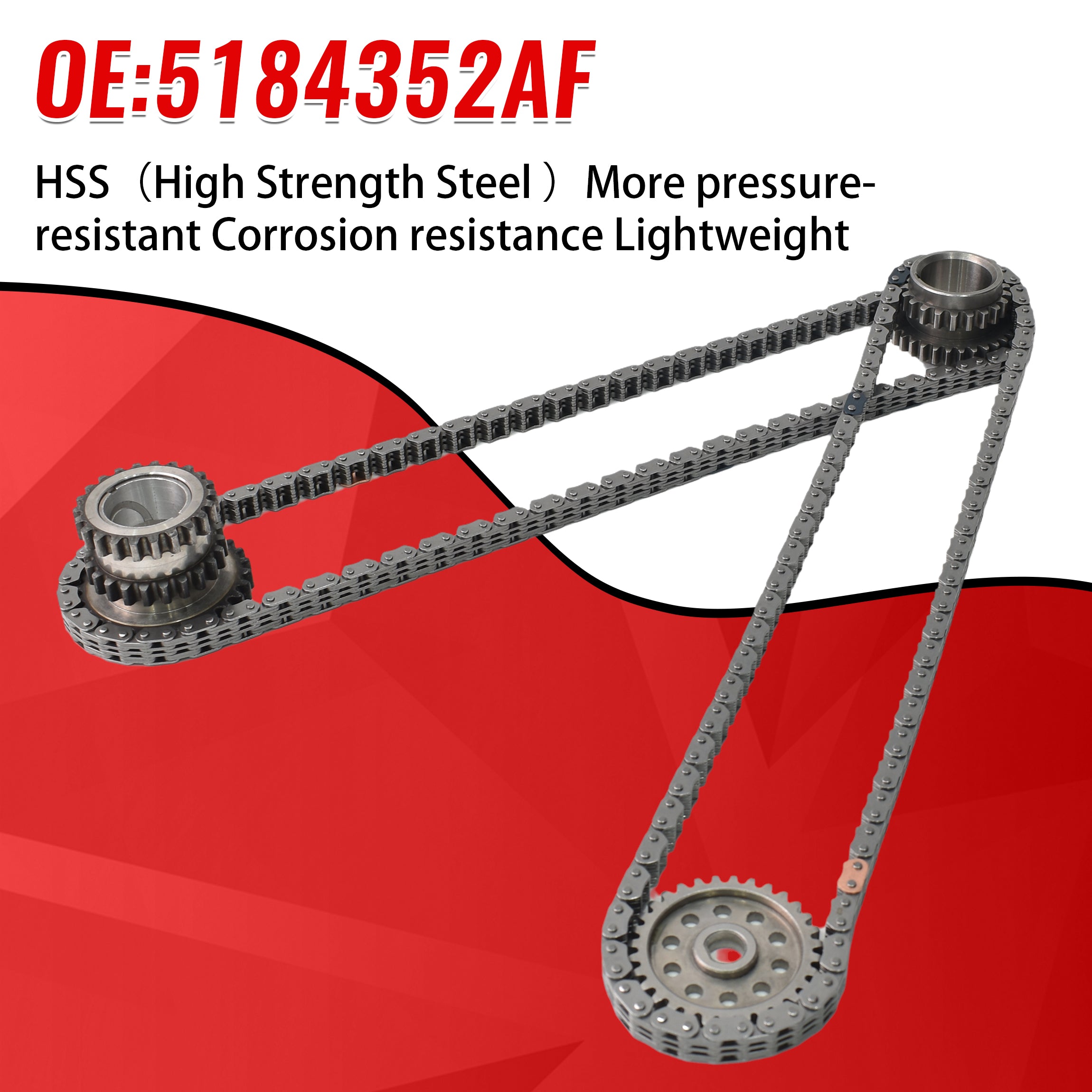 TREXCAR LTKIT-001 3.6L Pentastar V6 High Strength Steel Timing Chain Replaces OE 5184352AF