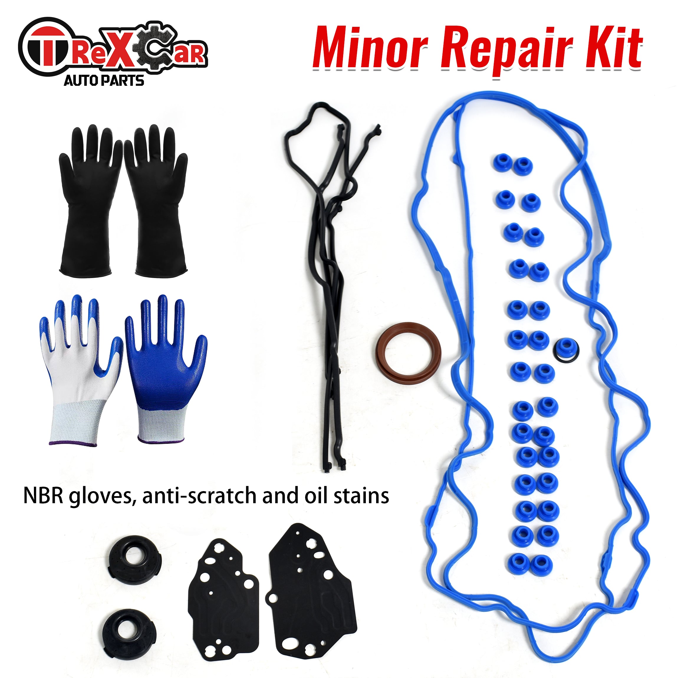 TREXCAR LTKIT-017 Ford 5.4L 3V Complete Timing Chain Kit - Includes Valve Cover Gaskets, Timing Cover Seals and VCT Grommets