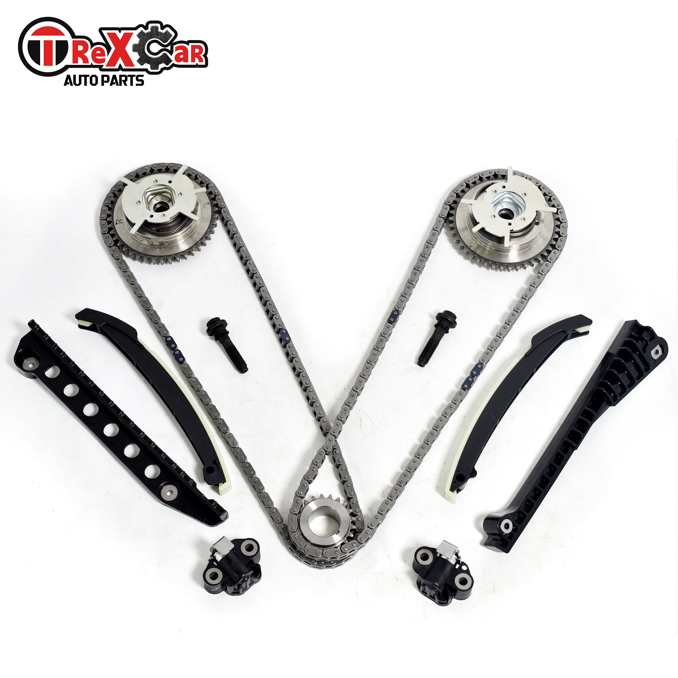 TREXCAR LTKIT-017 Ford 5.4L 3V Timing Chain Kit with Cam Phasers and Tensioners - Fixes Engine Rattle