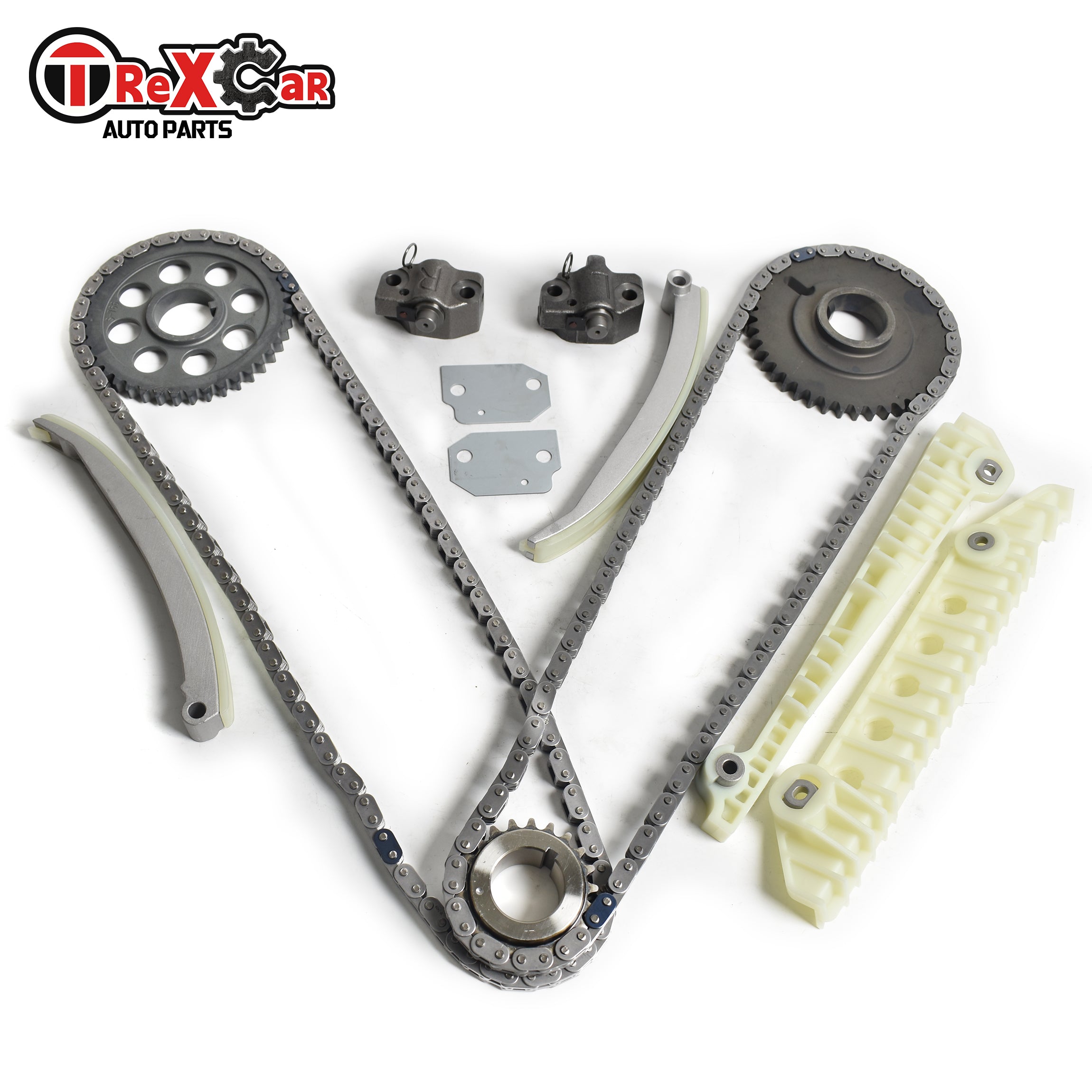 TREXCAR LTKIT-020 Ford 4.6L V8 Windsor Engine Timing Chain Drive System Layout with Tensioners and Guides