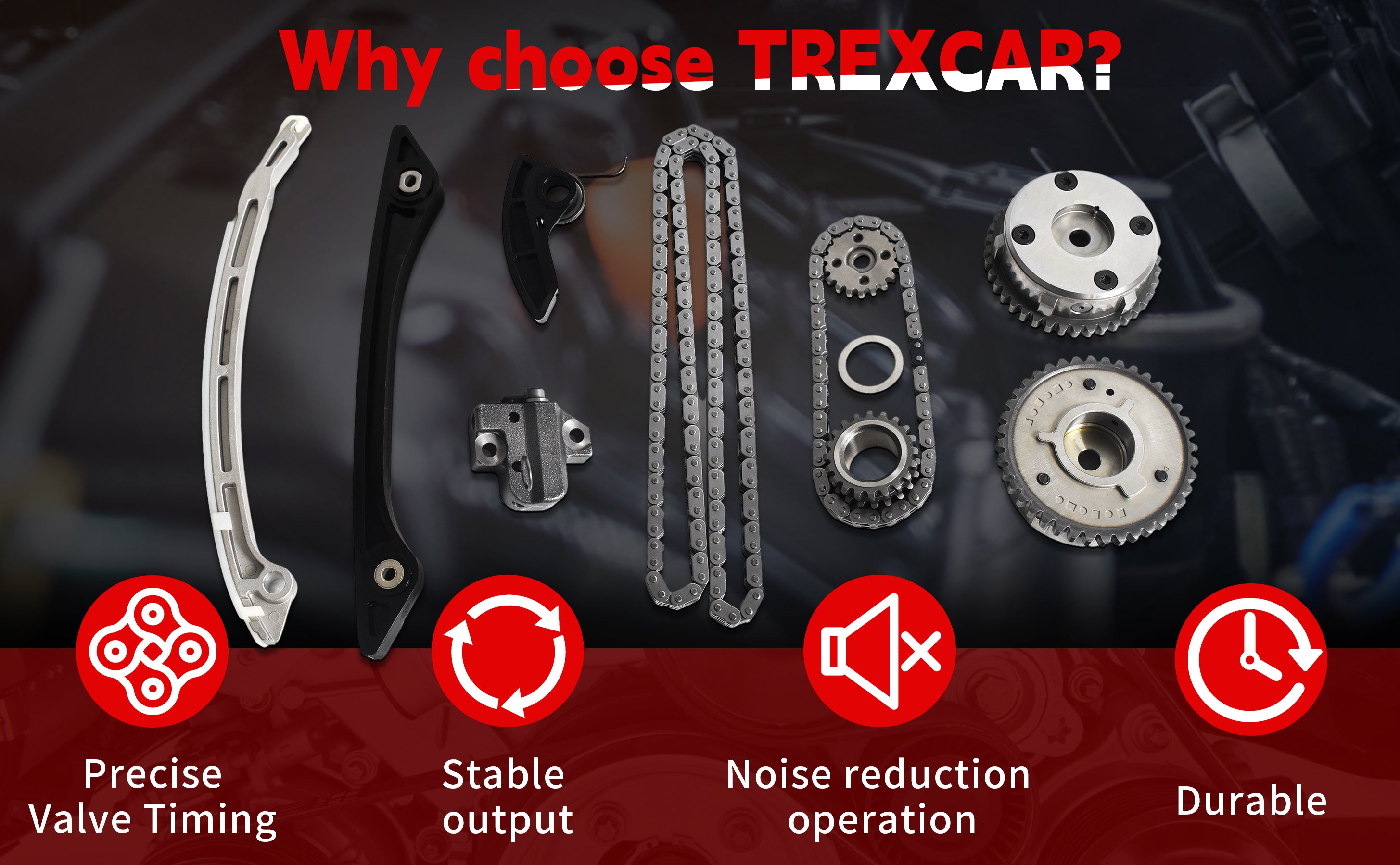2011-2018 Land Rover 2.0L Complete Timing Chain Kit: w/ Intake & Exhaust VVT Gears 技术细节 2