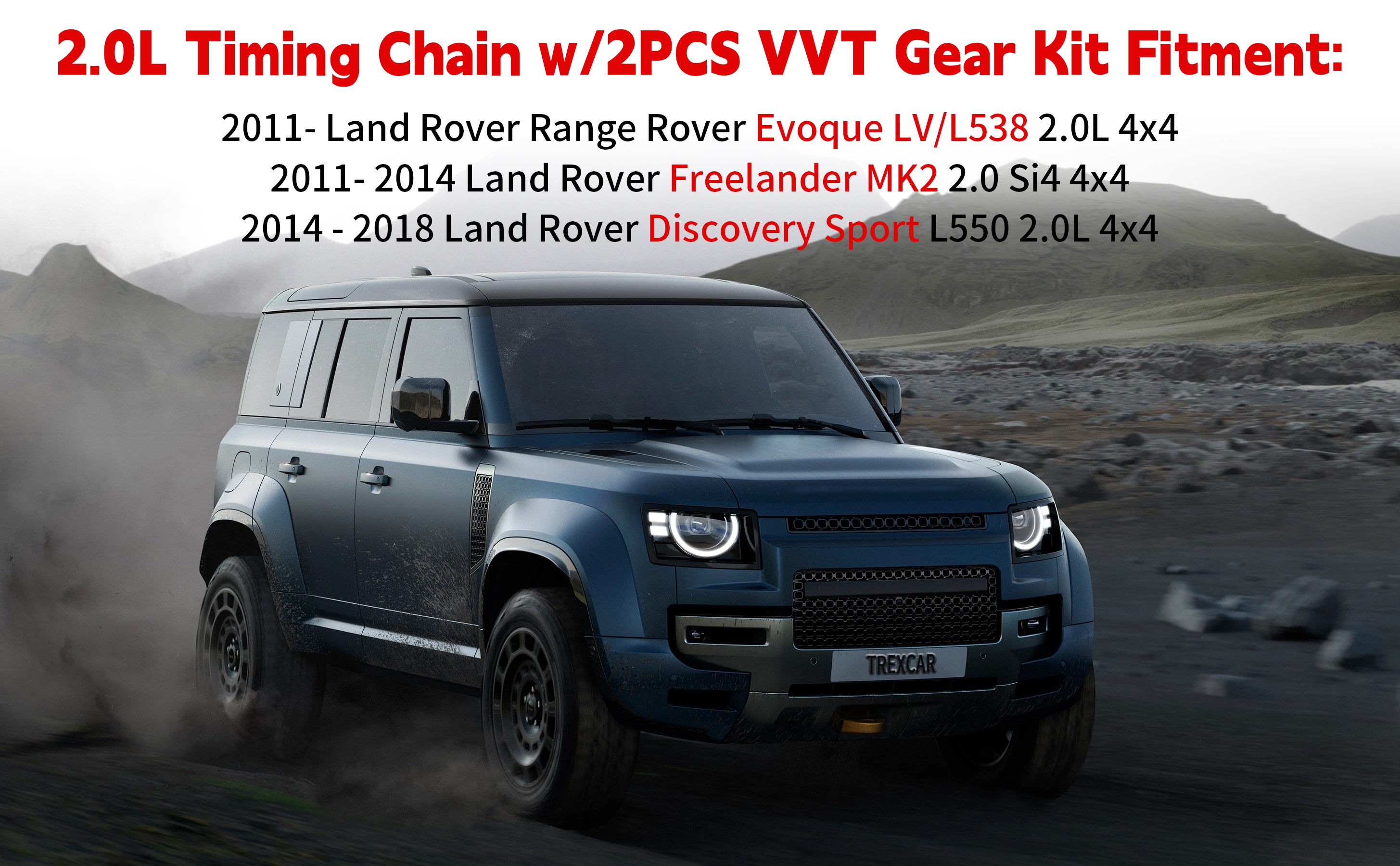 2011-2018 Land Rover 2.0L Complete Timing Chain Kit: w/ Intake & Exhaust VVT Gears 技术细节 1