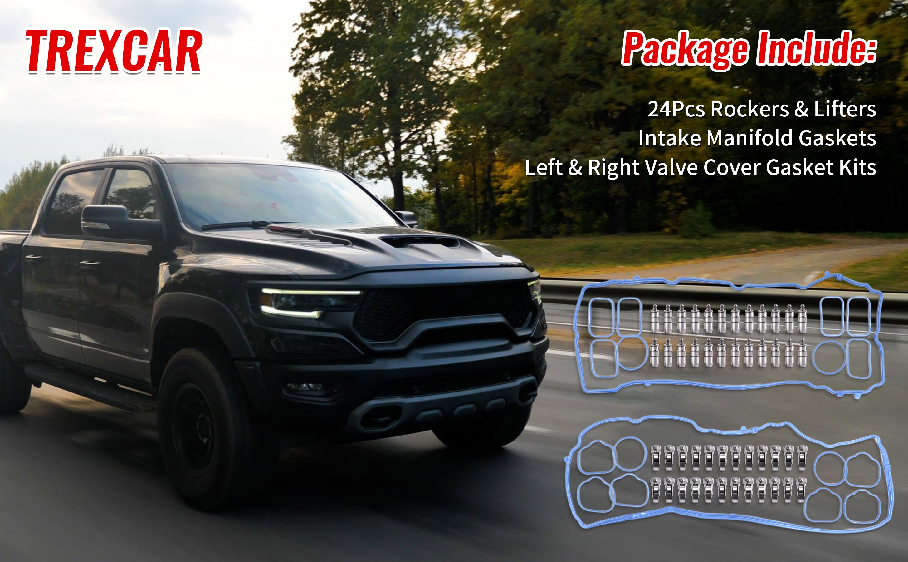 2011-2021 Dodge/Jeep 3.6L Pentastar V6 Valvetrain Essential Kit: Rocker Arms & Valve Lifters w/ Gaskets 技术细节 2