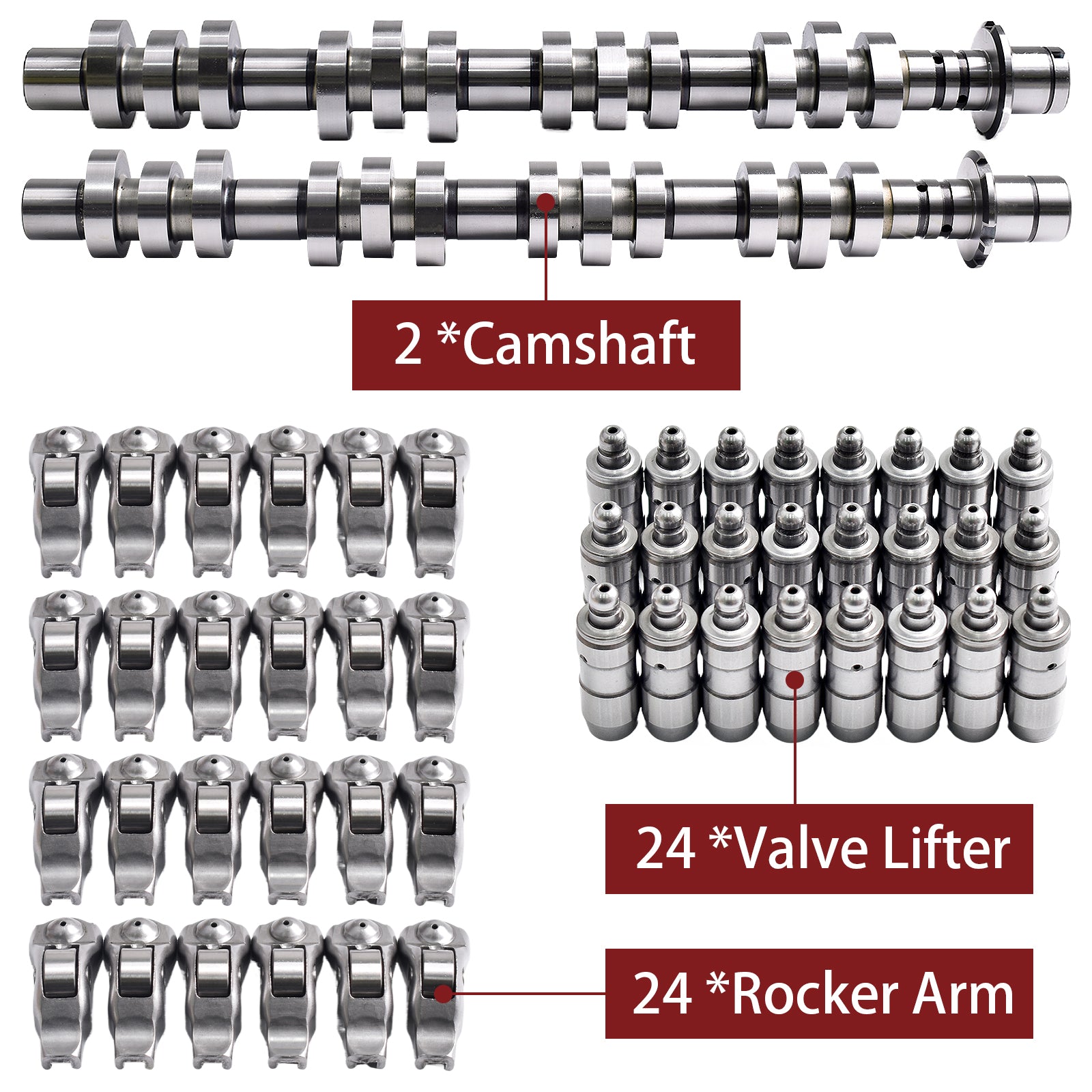 TREXCAR TLZKIT-039 Ford 5.4L 4.6L 3V Engine Set Includes 2 Camshafts 24 Rocker Arms and 24 Lifters