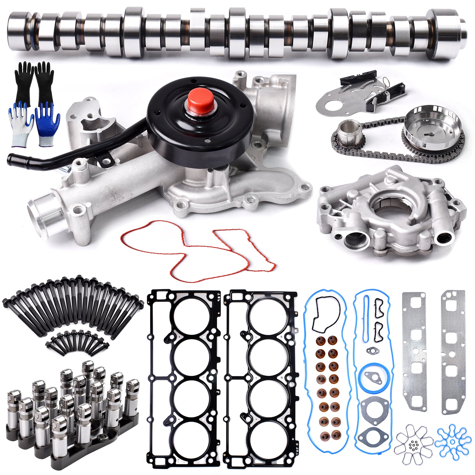 TREXCAR TLZKIT-042 Complete 2003-2008 5.7L HEMI V8 MDS Engine Rebuild Kit with Camshaft Lifters and Water Pump