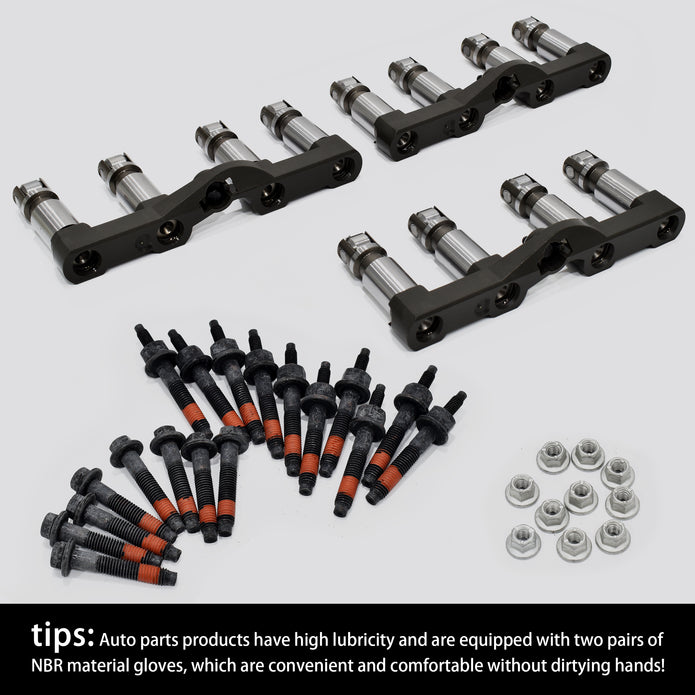 TREXCAR TLZKIT-50 Set of 16 Non-MDS Hydraulic Roller Lifters and Exhaust Manifold Bolts Set