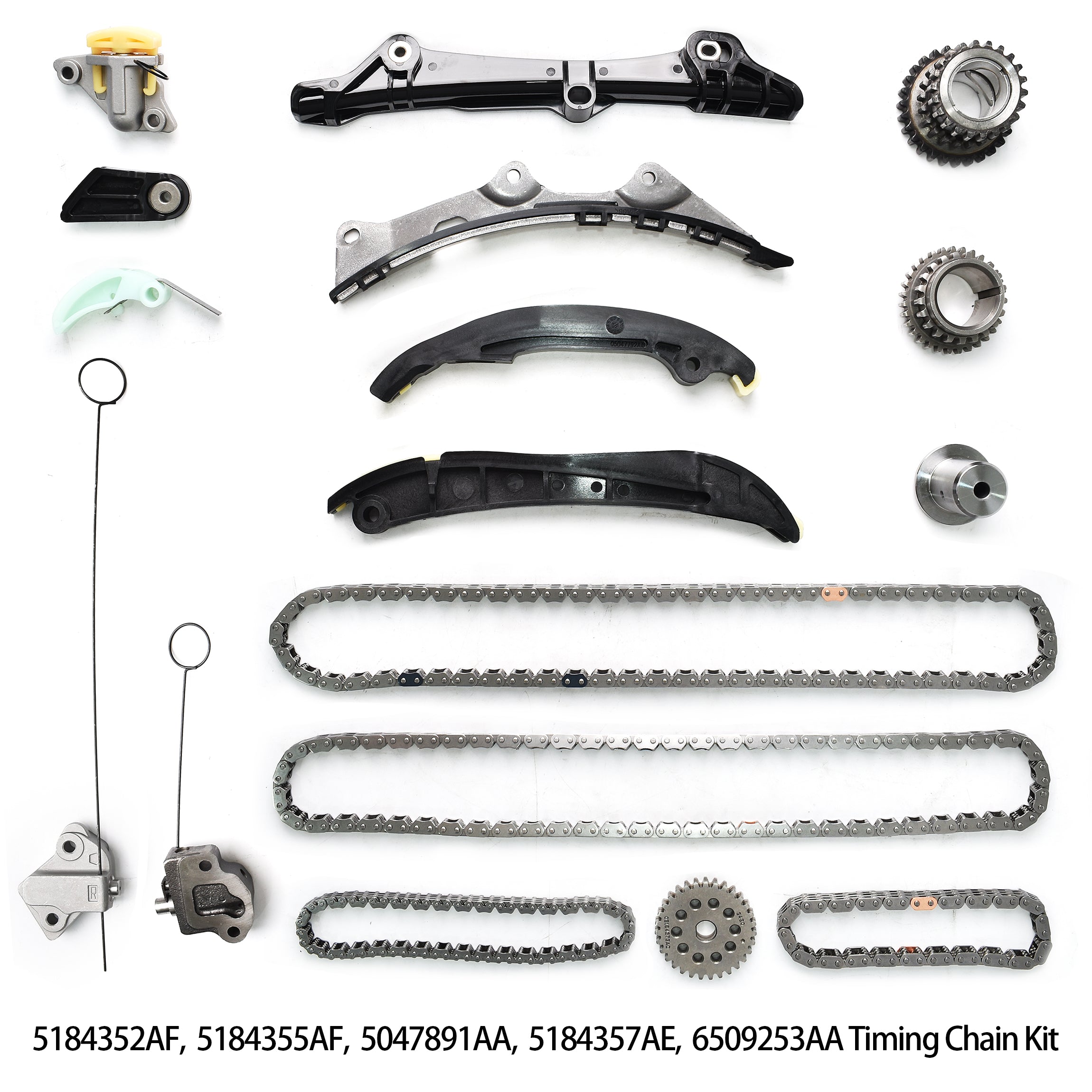 TREXCAR TLZKIT-055 3.6L Pentastar Timing Chain Set Replaces OE 5184352AF and 5184355AF