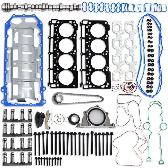 Trexcar TLZKIT-063 complete 6.4L HEMI MDS camshaft kit with lifters, timing chain, gaskets, seals and head bolts